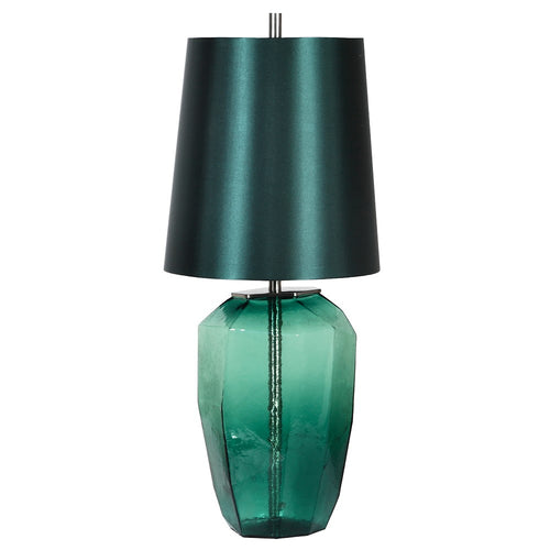 Green Glass Lamp and Shade 100 cm