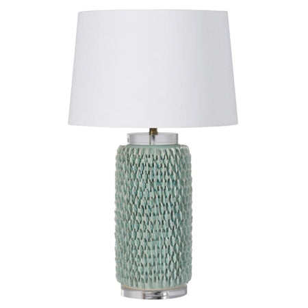 Duck Egg Blue Ceramic Table Lamp With Crackle Effect Base - 44cm
