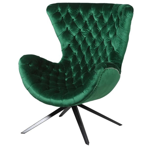 Green Velvet Armchair 108 cm