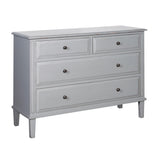 Grey painted 2 over 2 chest of drawers. 