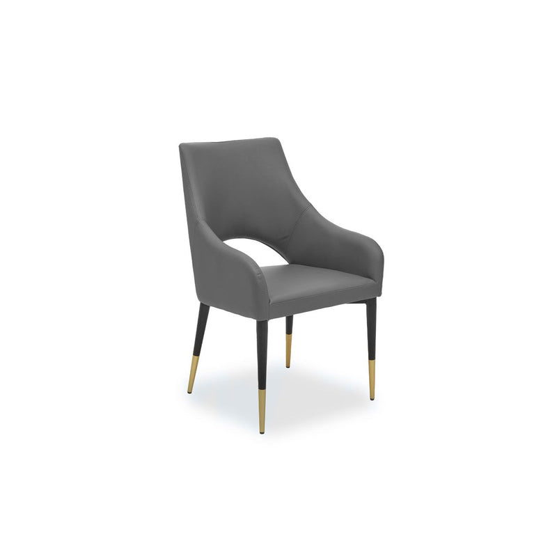 Grey Leather Effect Dining Chair