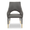 Grey Leather Effect Dining Chair