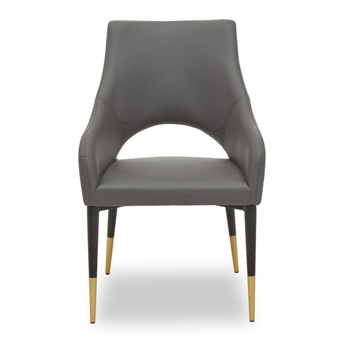 Grey Leather Effect Dining Chair