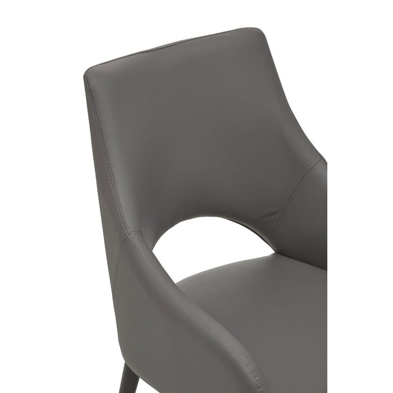 Grey Leather Effect Dining Chair