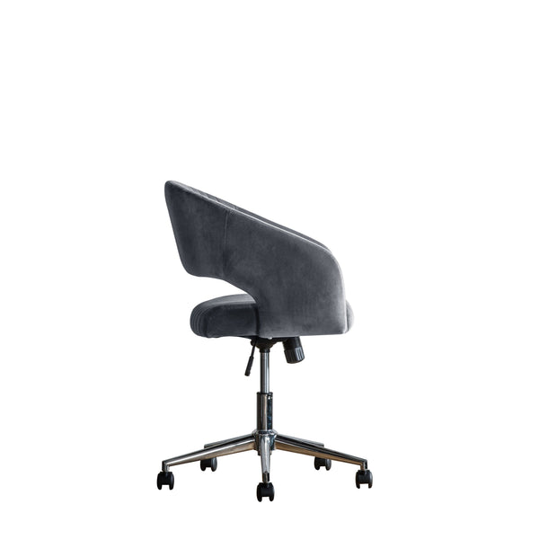 Grey Velvet Swivel Chair