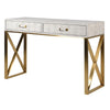 Ivory Faux Shagreen & Gilt Framed Console W: 120 cm