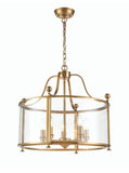 Stunning large glass lantern in antique gold finish with 5 lights