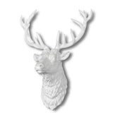 Large Bright White Stag Wall Head