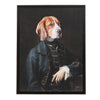 Stunningly framed 'Suited Dog' print. Extra large wall art in a distinguished style, a handsome pooch in a Victorian style&nbsp; jacket and waistcoat, classic and fun, a great combimation.