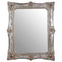 Tall, highly decorative champagne mirror. A statement mirror with its luxurious design and ornate detailing.