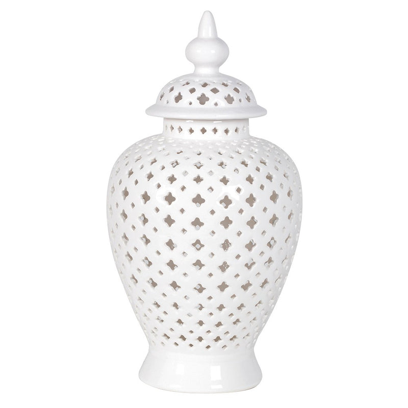 Large White Ceramic Ginger Jar