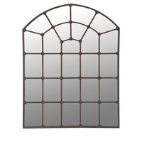 Extra Large Metal Arched Window Mirror - a real statement window mirror in massive size. Will give any wall a really industrial look.