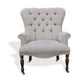 Chalk Check Button Back Chair - Large