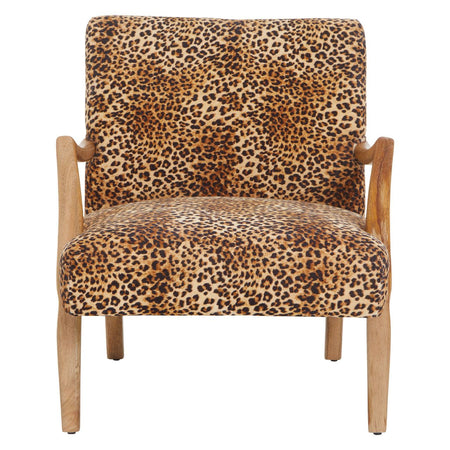 Leopard Print Upholstered Chair 71cm