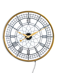 Lit Clock - Gold - 60 cm