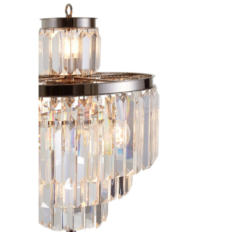 Luxurious crystal prism floor lamp, perfect with a crystal chandelier.