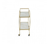 Gilt metal and white marble top drinks trolley - possible the most luxurious drinks trolley ever