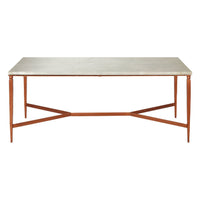 Luxurious Marble and Gilt Metal Coffee Table. Simple Elegance. 