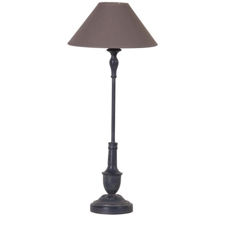 Bulbous Blue Enamel Lamp and Oval Shade 67 cm