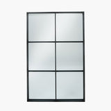 Window mirror in painted metal finish with 6 large panes, perfect indoor or outdoor giving the illusion of space and light to the darkest corners.