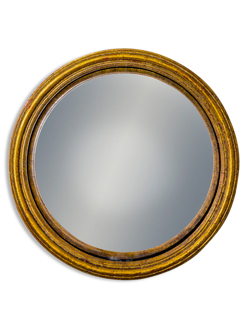 Very small convex mirrors look great on any wall as an assorted cluster.&nbsp; Purchase a few of these in assorted sizes and colours and see how your blank wall transforms.  H: 21 cm W: 21 cm D: 3cm