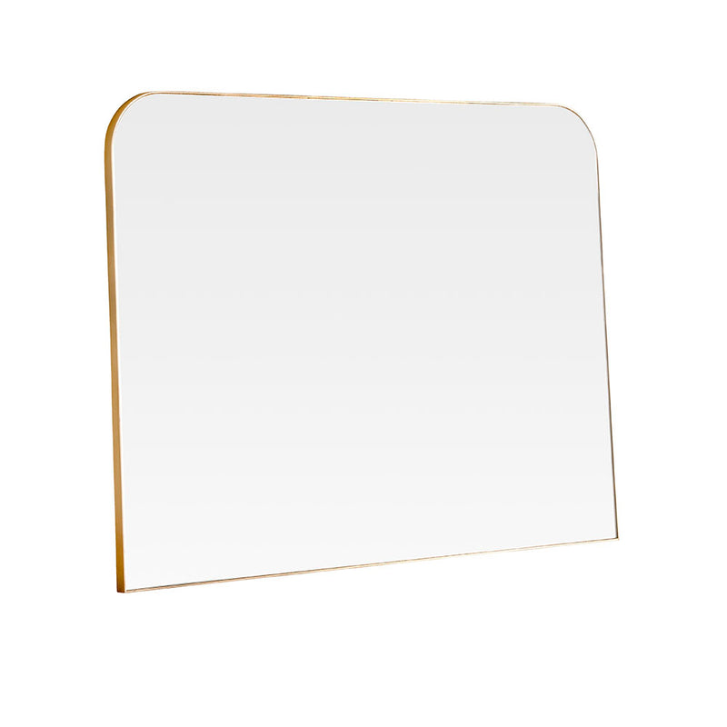 Gilt minimal framed overmantle. Great contemporary fireplace mirror flashing out light, these mirrors just amplify light and space to any room.  W: 100 cm H: 100 cm   