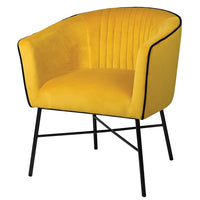 Mustard Yellow Velvet Armchair 78cm