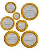 Mini Convex Mirrors - Mustard Yellow - Set of 7
