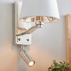 Nickel Wall Light With Adjustable LED Light H: 29 cm W: 15 cm