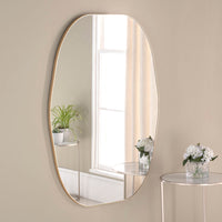 Oval Organic Mirror Gilt Frame 111 cm