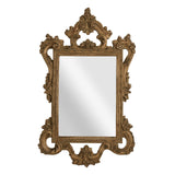 Tall antique gold ornate mirror. With a brushed antique finish this scroll mirror has a great vintage look.