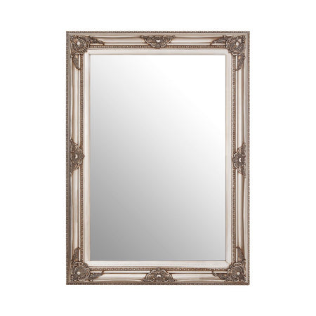 White Ornate Mirror With Crest 110cm x 80cm