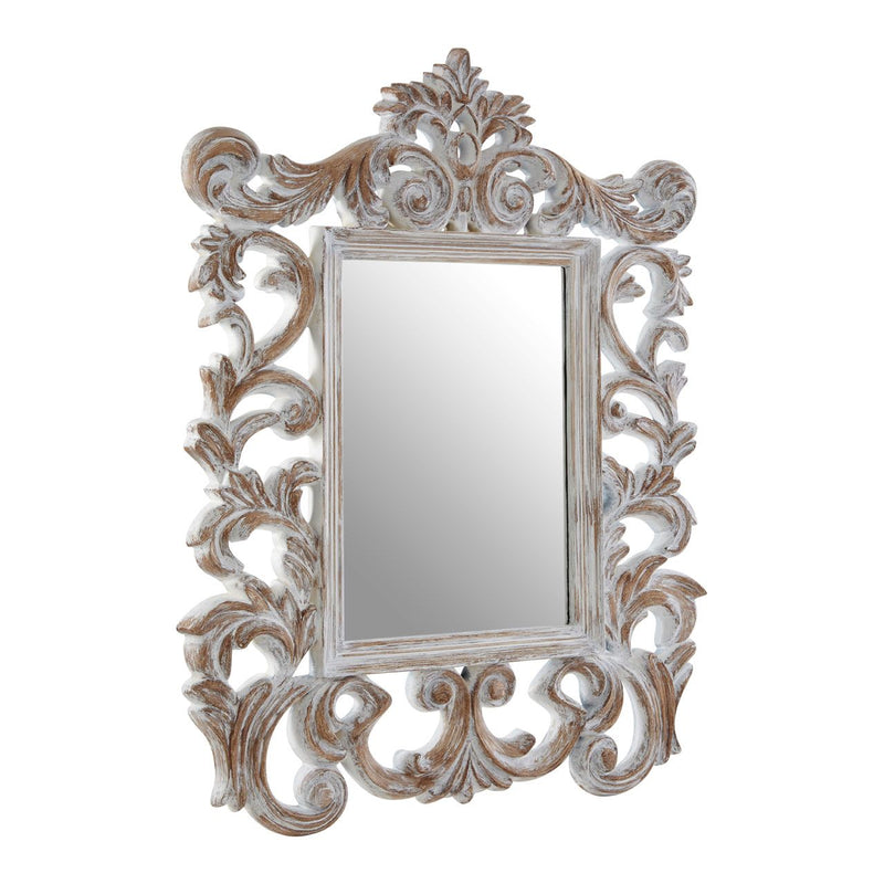 Stunning, limewashed aged pierce framed mirror, exceptional style and size. The decorative pierced frame adding to the vintage feel.