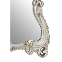 Ornate framed silver waisted mirror. A great period look in a contemporary colour with a traditional shape.