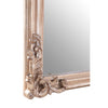 Stunningly intricate detailing on this crown of this champagne silver rectangular mirror.  Beautifully vintage style a really great reproduction of a classic Georgian country house mirror.