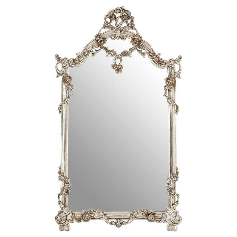 Ornate Silver Rectangular Mirror 