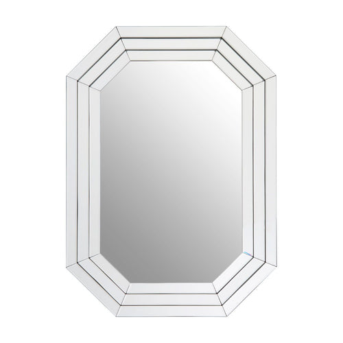 Octagonal shaped venetian mirror with a stepped glass frame, stunning size and fabrication, so much glass reflecting in this mirror.