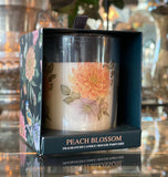  Peach blossom scented candle in a beautiful package, perfect as a gift.