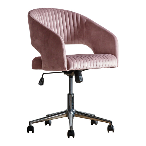Pink Velvet Swivel Chair