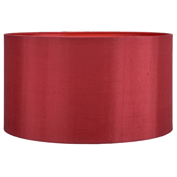Red silk drum shade.  Can be used as ceiling shades or for table & floor lamps.