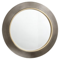 Extra Large Circular Mirror Gunmetal & Gilt 91 cm