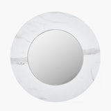 White marble round mirror