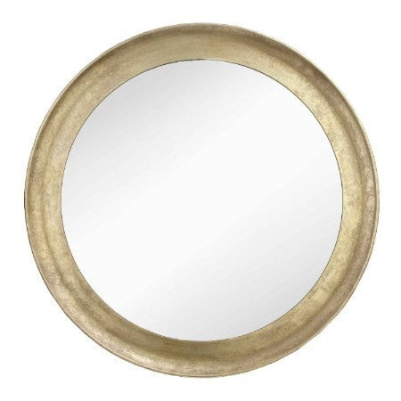 Round Brushed Bronze Mirror 90 cm