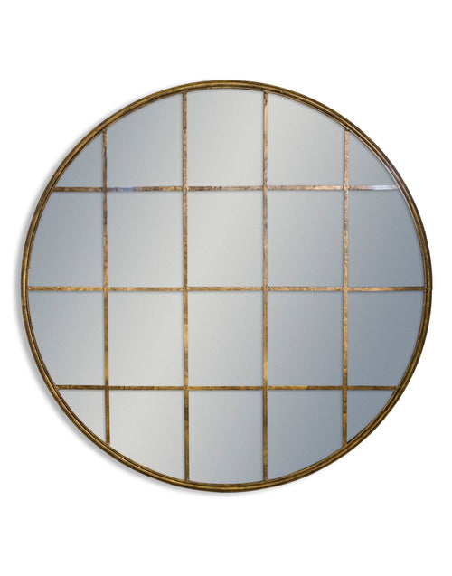 Round Mirror Mirror Rubbed Gold 94 cm