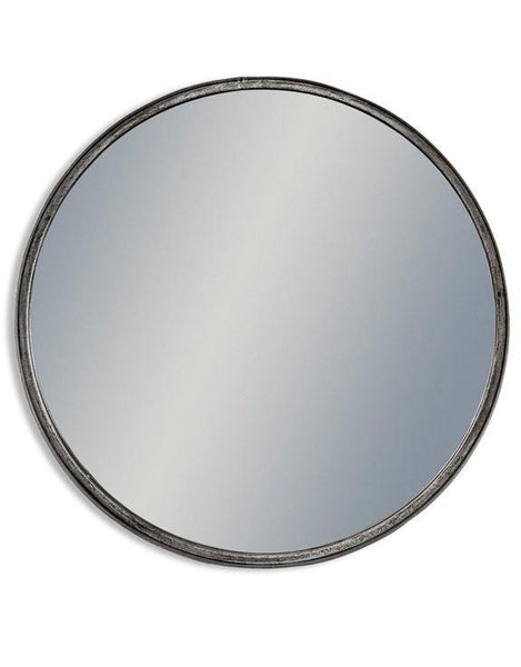 Round Mirror Deep Frame Nickel 80 cm