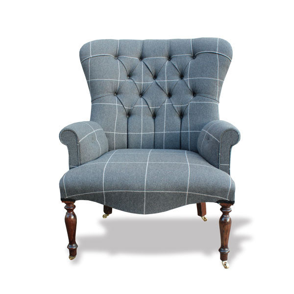 Saville Row Woollen Button Back Chair - Large