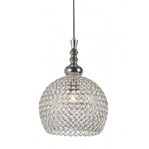 A really sparkly crystal disc pendant, give a high end look on a smaller scale, great bedroom, hall, any smaller space that needs a lift - this is the light.  H: 40 cm W: 28 cm 