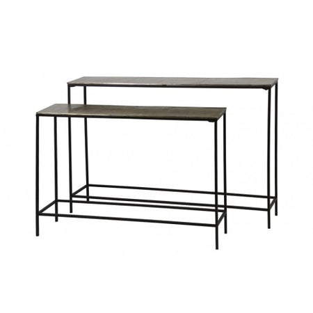 French Grey Elm Two Shelves Console Table