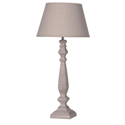 Shaped Lamp with Beige Shade