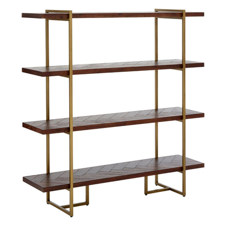 Antique Gold Wall Unit With Mirrored Shelves - 100cm